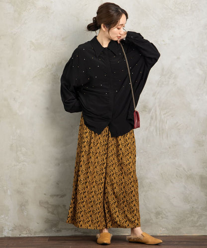 【web限定】【大きいサイズ】 15号(3L) MAT FASHION スタッズ×ビジューシャツ - マインドウインド公式オンラインストア