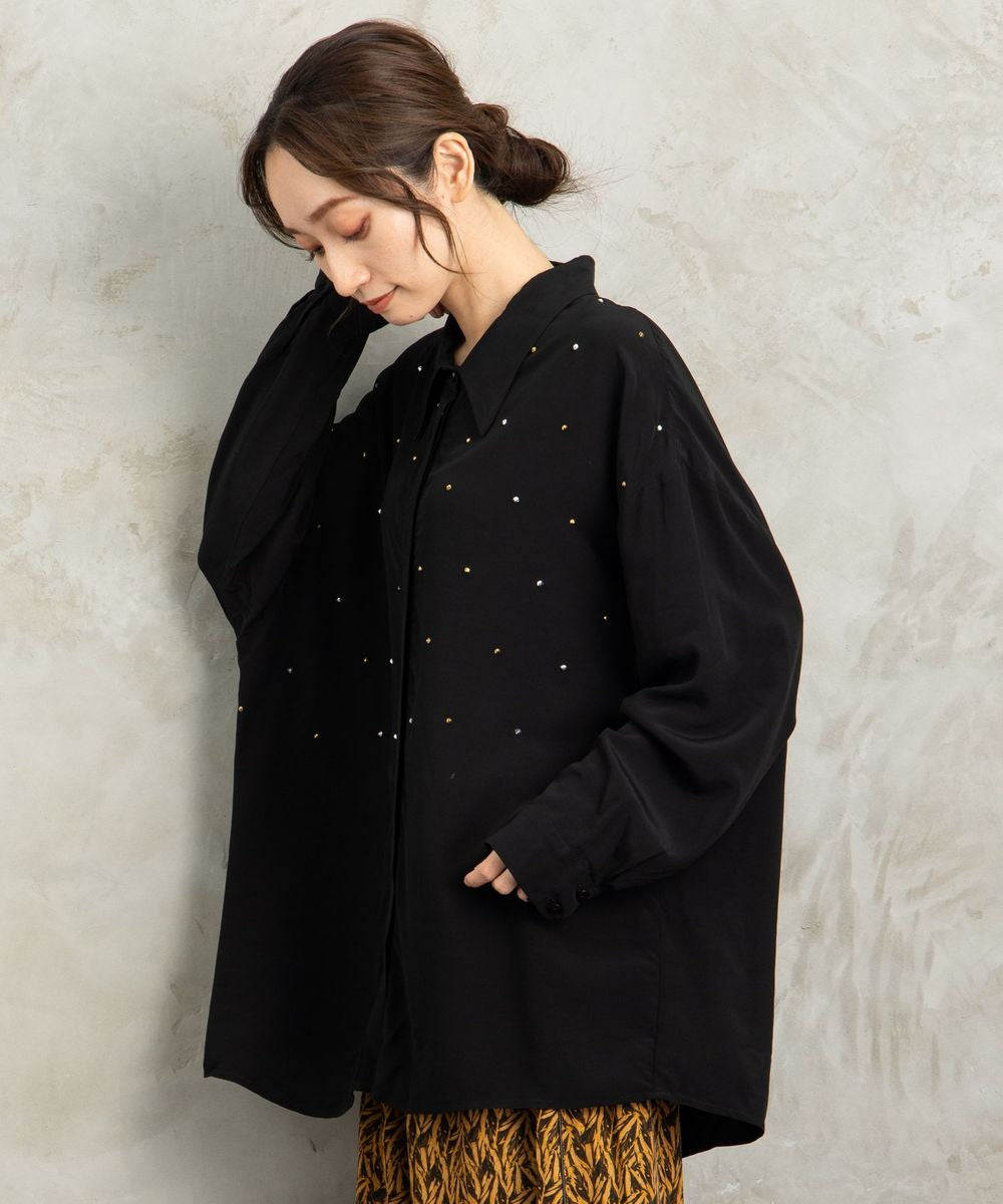 【web限定】【大きいサイズ】 15号(3L) MAT FASHION スタッズ×ビジューシャツ - マインドウインド公式オンラインストア