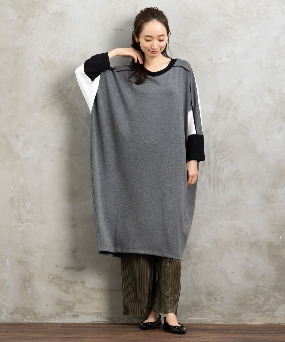 【大きいサイズ】 15号(3L) MAT FASHION カラーブロッキングワンピース