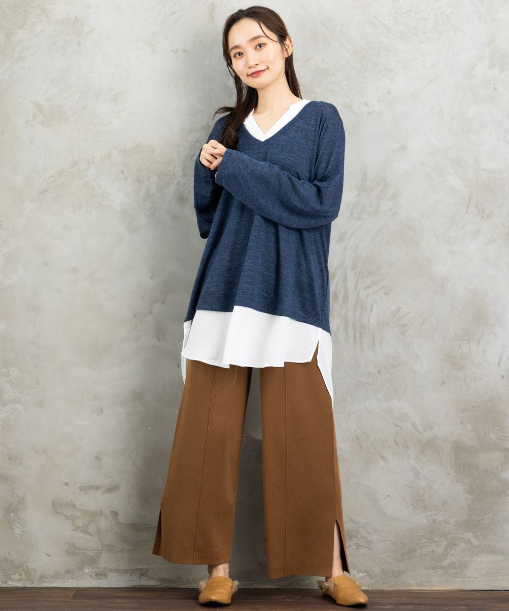 【web限定】【大きいサイズ】 15号・19号(3L・5L) fransa plus size selection シャツフェイクレイヤードVネックニット | sabstreet my standard(サブストリートマイスタンダード) 公式通販| 大きい サイズ レディース ファッシ