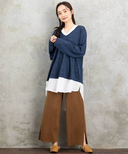 【web限定】【大きいサイズ】 15号・19号(3L・5L) fransa plus size selection シャツフェイクレイヤードVネックニット | sabstreet my standard(サブストリートマイスタンダード) 公式通販| 大きい サイズ レディース ファッシ