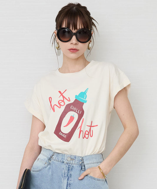 【COMPANIA FANTASTICA】ケチャッププリントTシャツ | JETSET SOLO PLUS(ジェットセットソロプラス) 公式通販| インポート レディース ファッション きれいめカジュアル